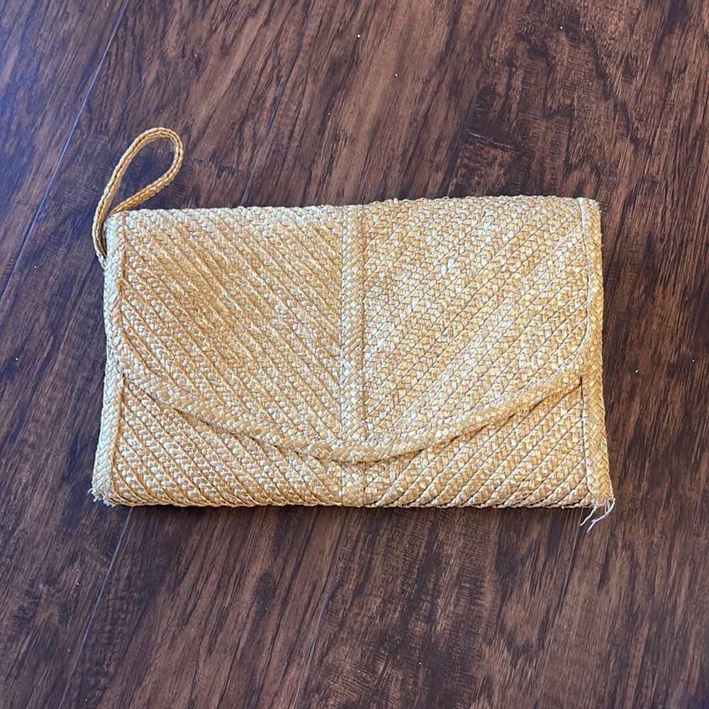 Vintage Wicker Oversized Envelope Wristlet